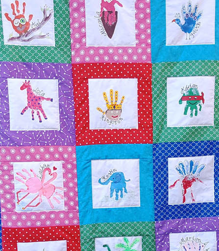 Handprint quilt for pre-school teacher by Sew4MyLoves image