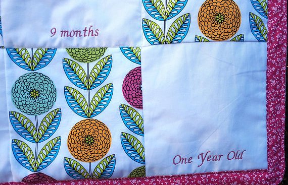 Handprint quilt for infant by Sew4MyLoves image