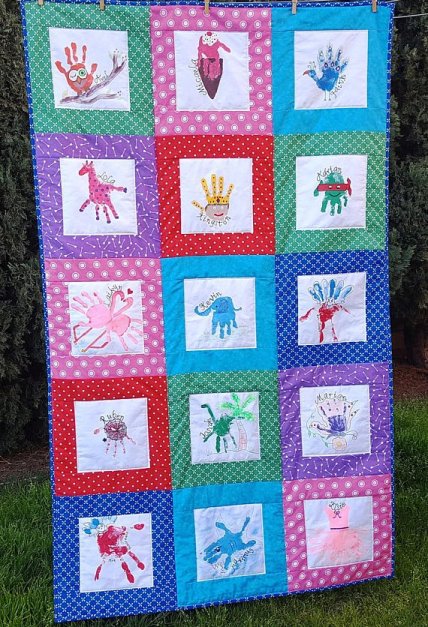 Handprint Quilt for Teachers by Sew4MyLoves image