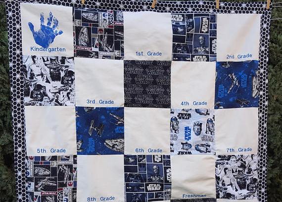 Handprint quilt for school memories by Sew4MyLoves image