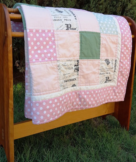Custom quilt with French theme by Sew4MyLoves image