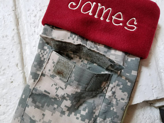  Christmas stockings made from Military Uniforms by Sew4MyLoves