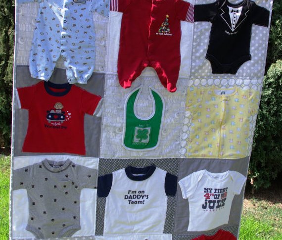 Memory quilt with baby clothes by Sew4MyLoves image