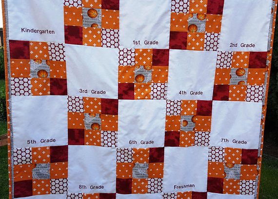 School memory handprint quilt by Sew4MyLoves image